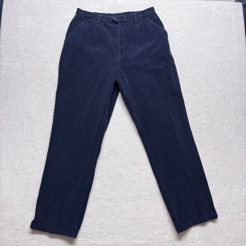 Vintage Northern‎ Reflections Womens Navy Blue Corduroy Pants Size 14 Cotton